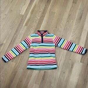 Lands' End Multicolor Striped Fleece Pullover